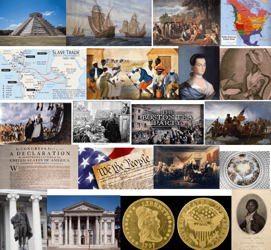 Collage of images relating to topics that will be covered in class.